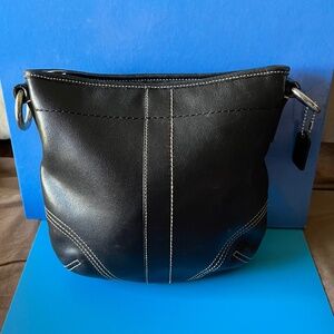 Coach mini soft leather black shoulder bag